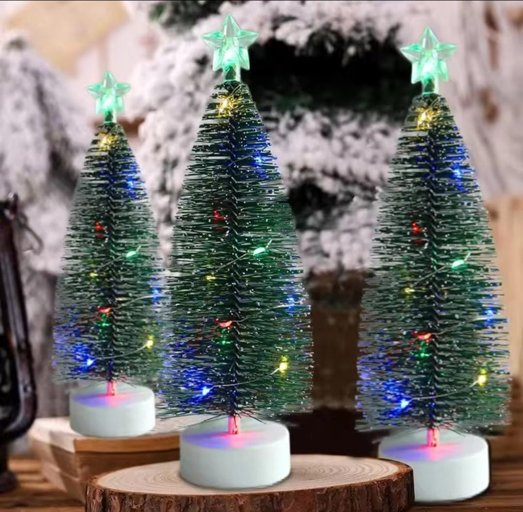 Mini árboles de Navidad luminosos, luces LED, decoración del hogar, velas electrónicas, regalos para niños, adorno para fiesta de Navidad de Año Nuevo