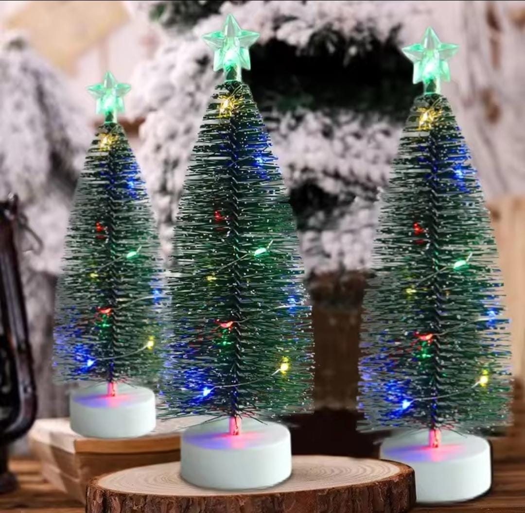 Mini árboles de Navidad luminosos, luces LED, decoración del hogar, velas electrónicas, regalos para niños, adorno para fiesta de Navidad de Año Nuevo