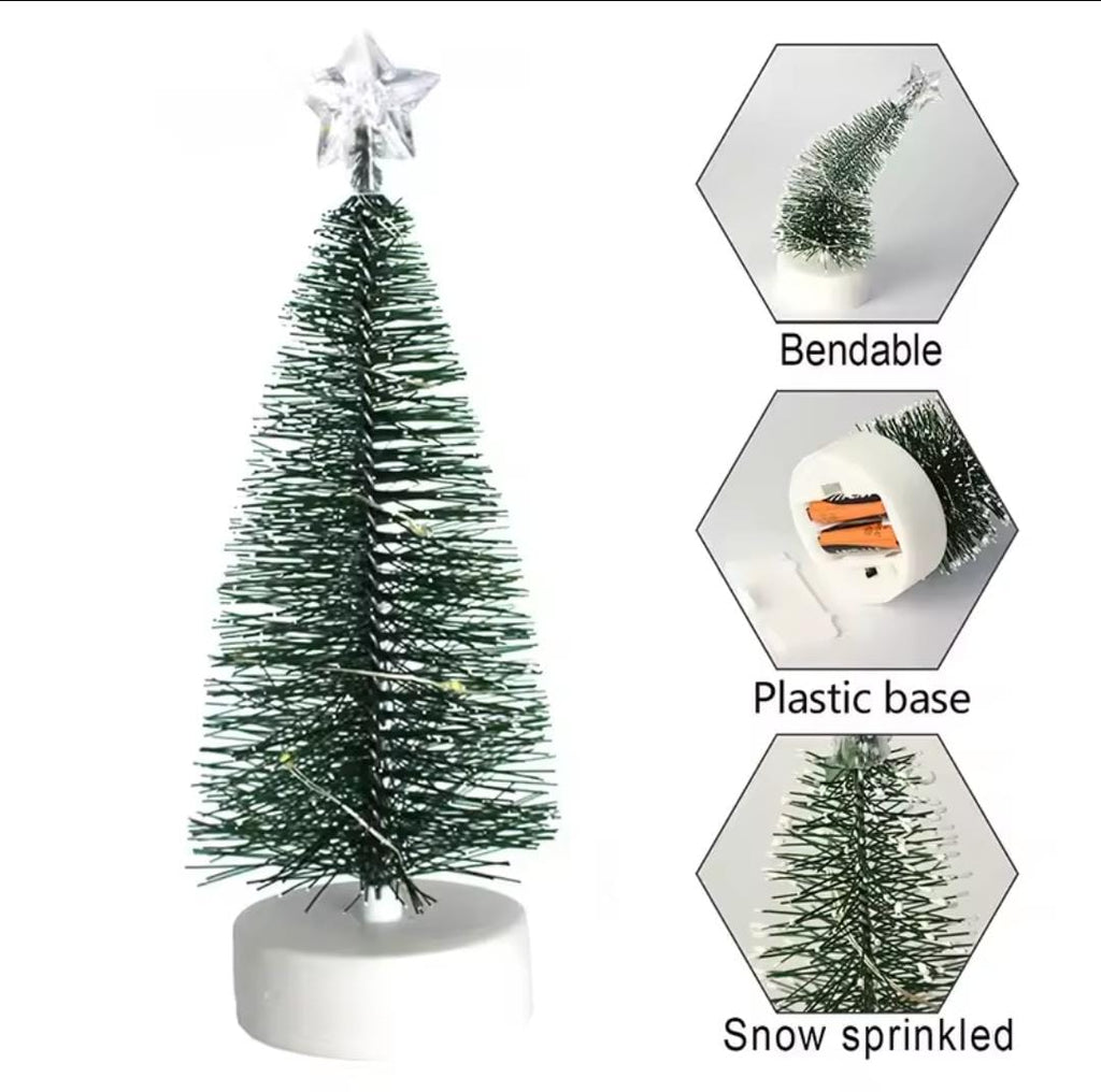 Mini árboles de Navidad luminosos, luces LED, decoración del hogar, velas electrónicas, regalos para niños, adorno para fiesta de Navidad de Año Nuevo
