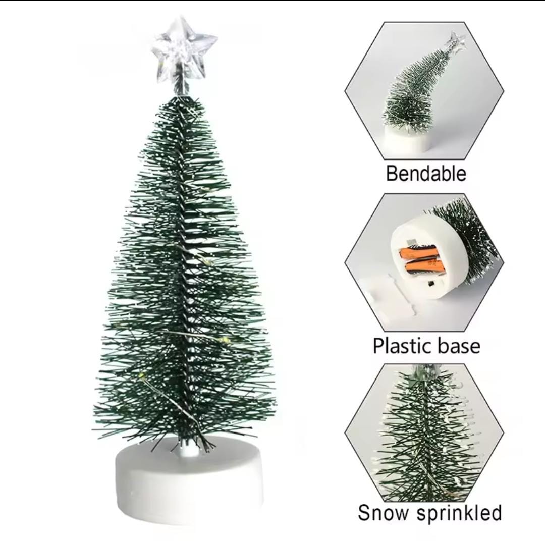 Mini árboles de Navidad luminosos, luces LED, decoración del hogar, velas electrónicas, regalos para niños, adorno para fiesta de Navidad de Año Nuevo