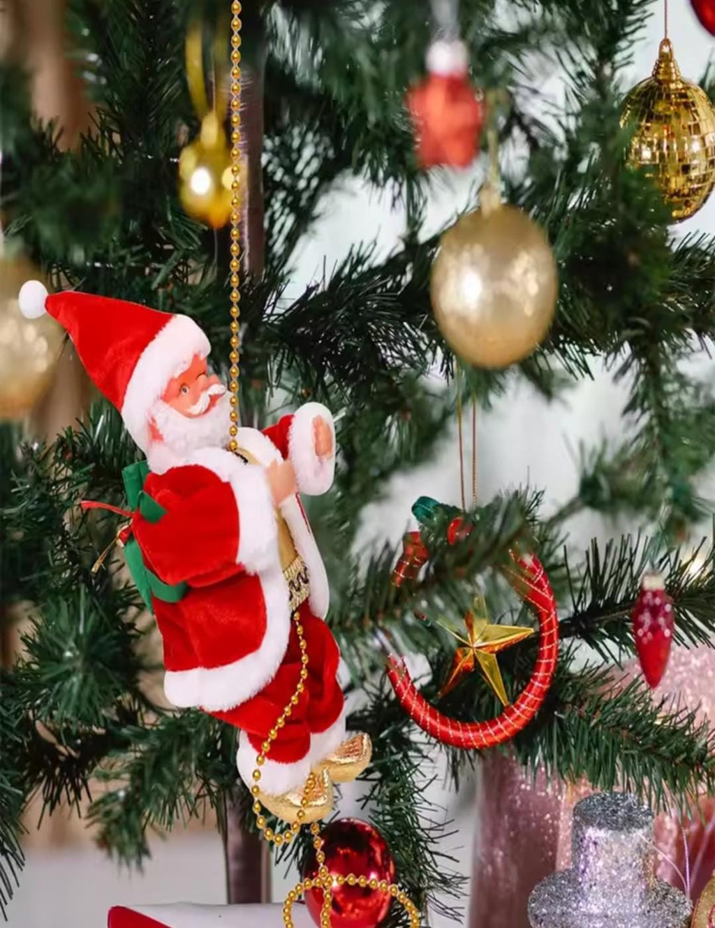 Santa Claus Escalador Electrico Adornos Navideños-Navidad